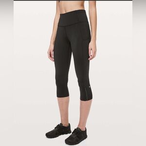 Lululemon X Peloton Fast & Free Crop II *Nulux 19" in Black Size 8